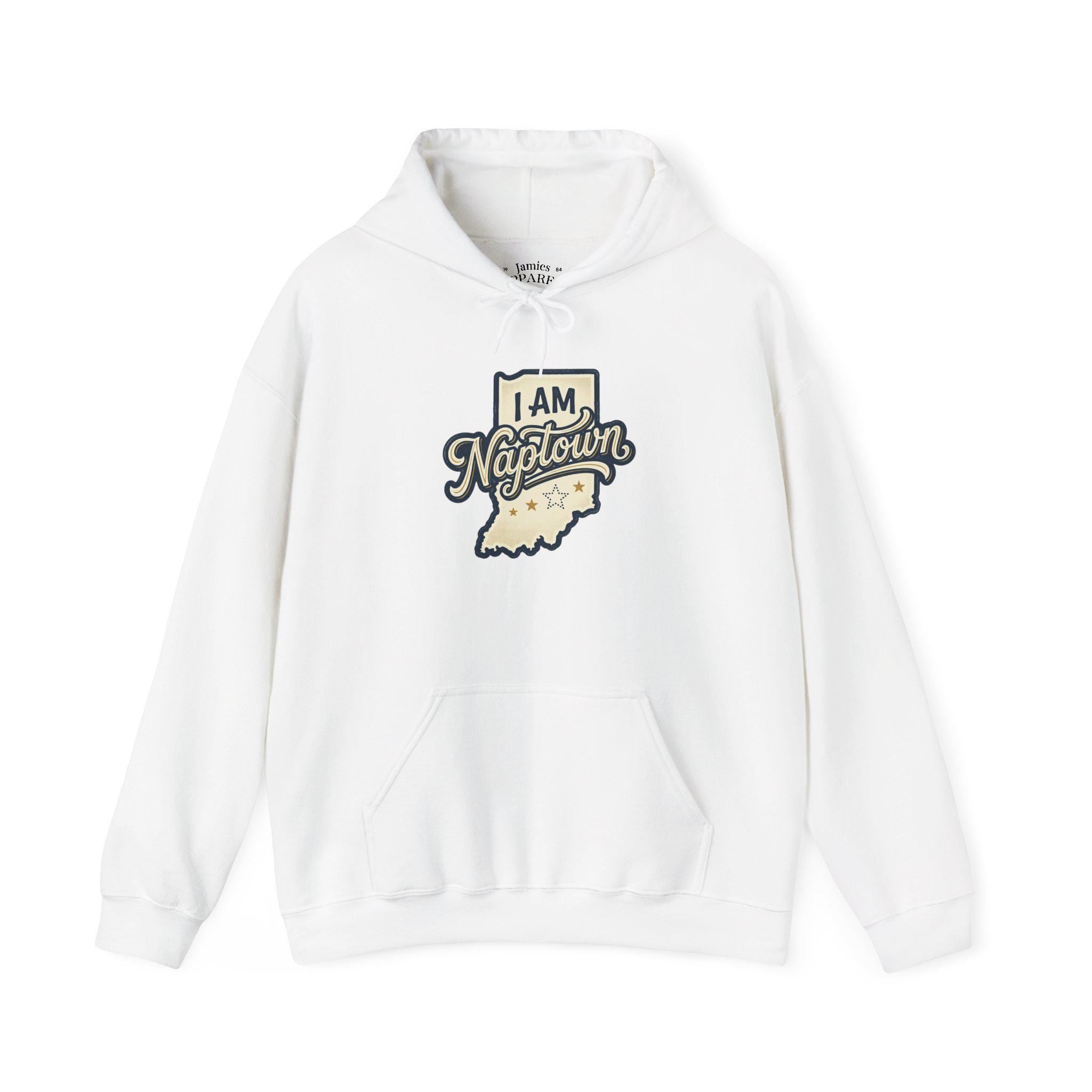 I Am Naptown Hoodie | Indiana Map Script Graphic
