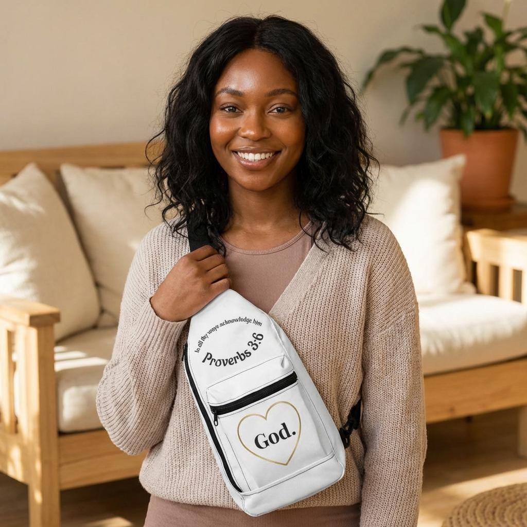 God Heart Sling Bag | Proverbs 3:6 Faith Crossbody for Women & Men