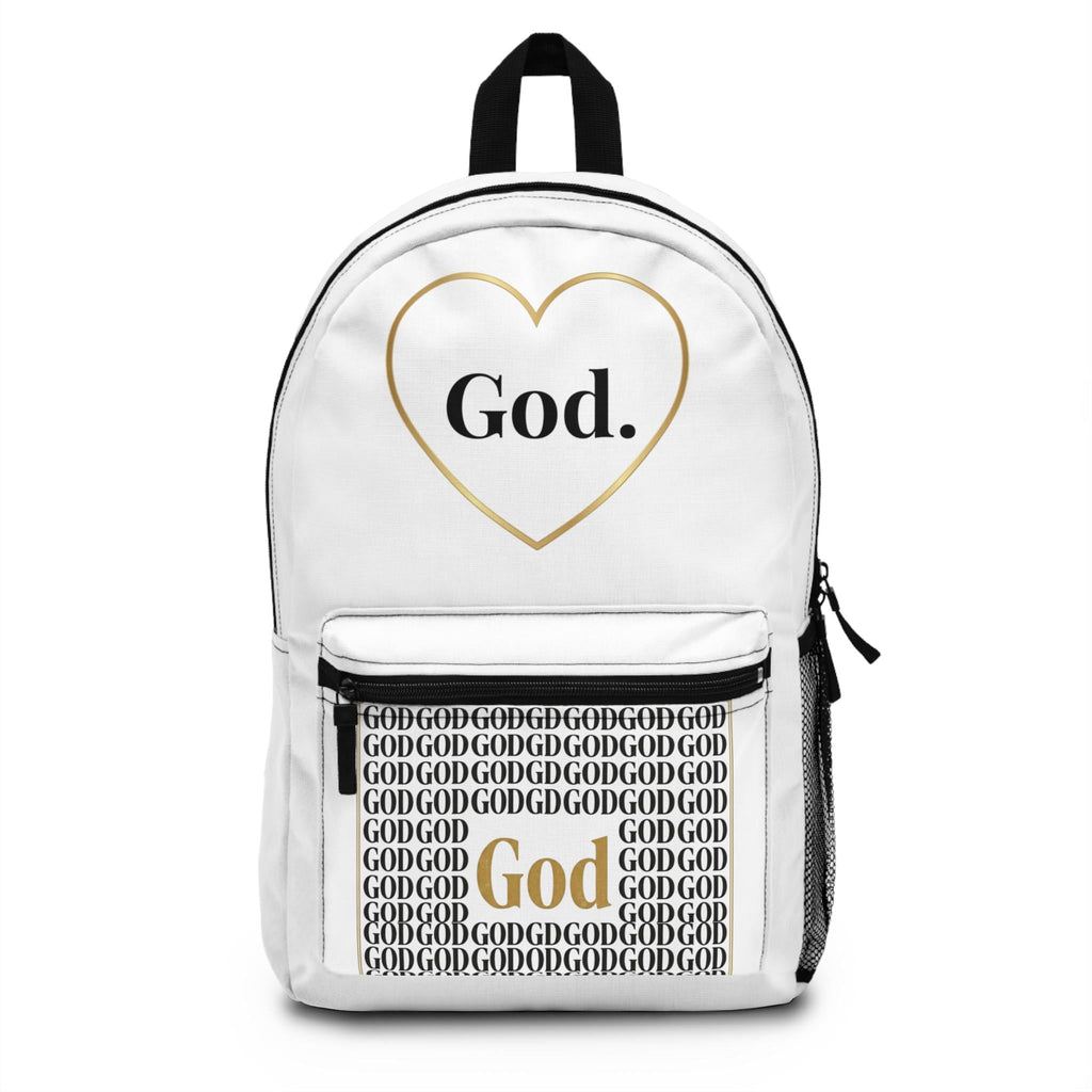 Christian God Heart Backpack | Inspirational Faith School Bag with "God." Design