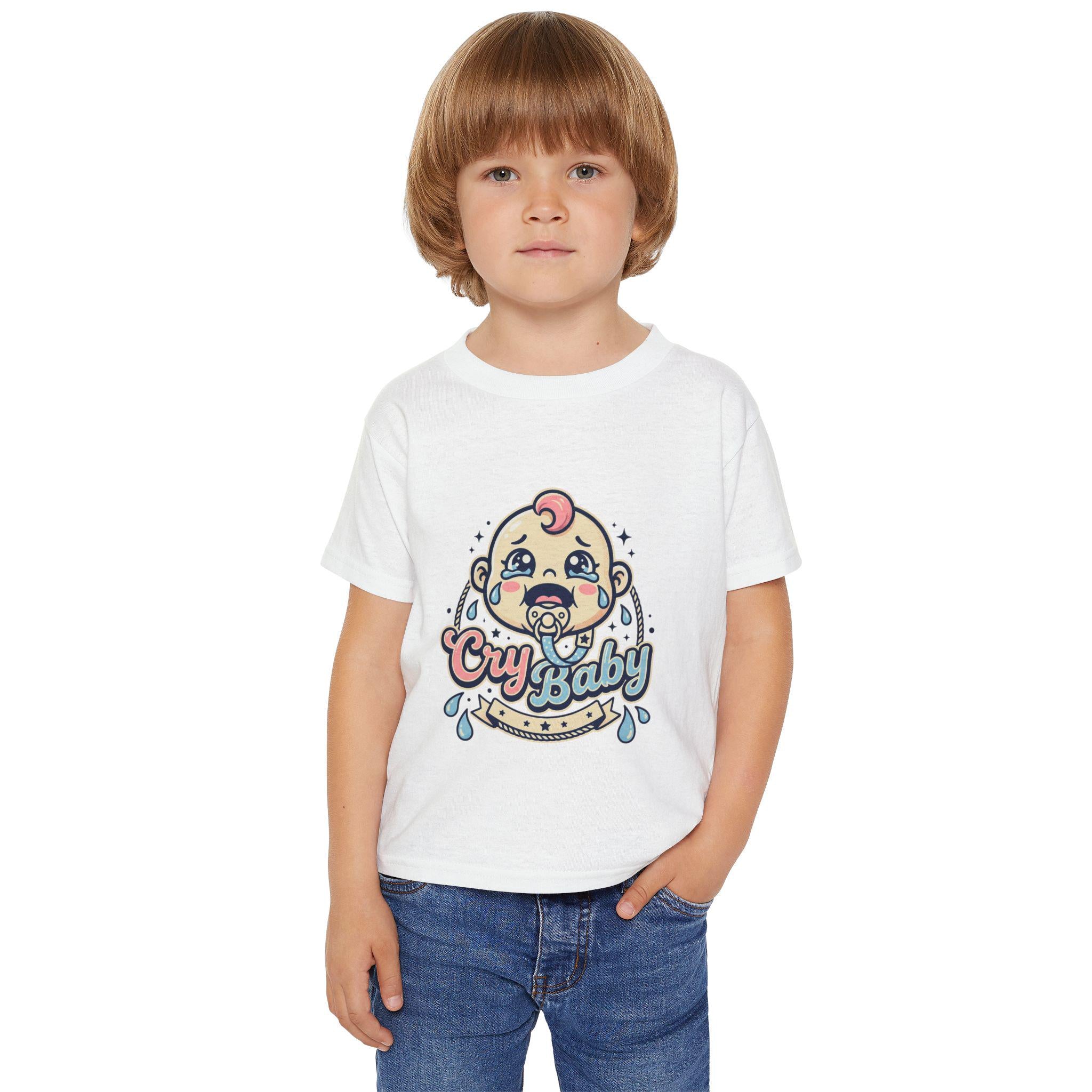 Cry Baby Toddler T-Shirt: Retro Crying Baby Graphic Tee
