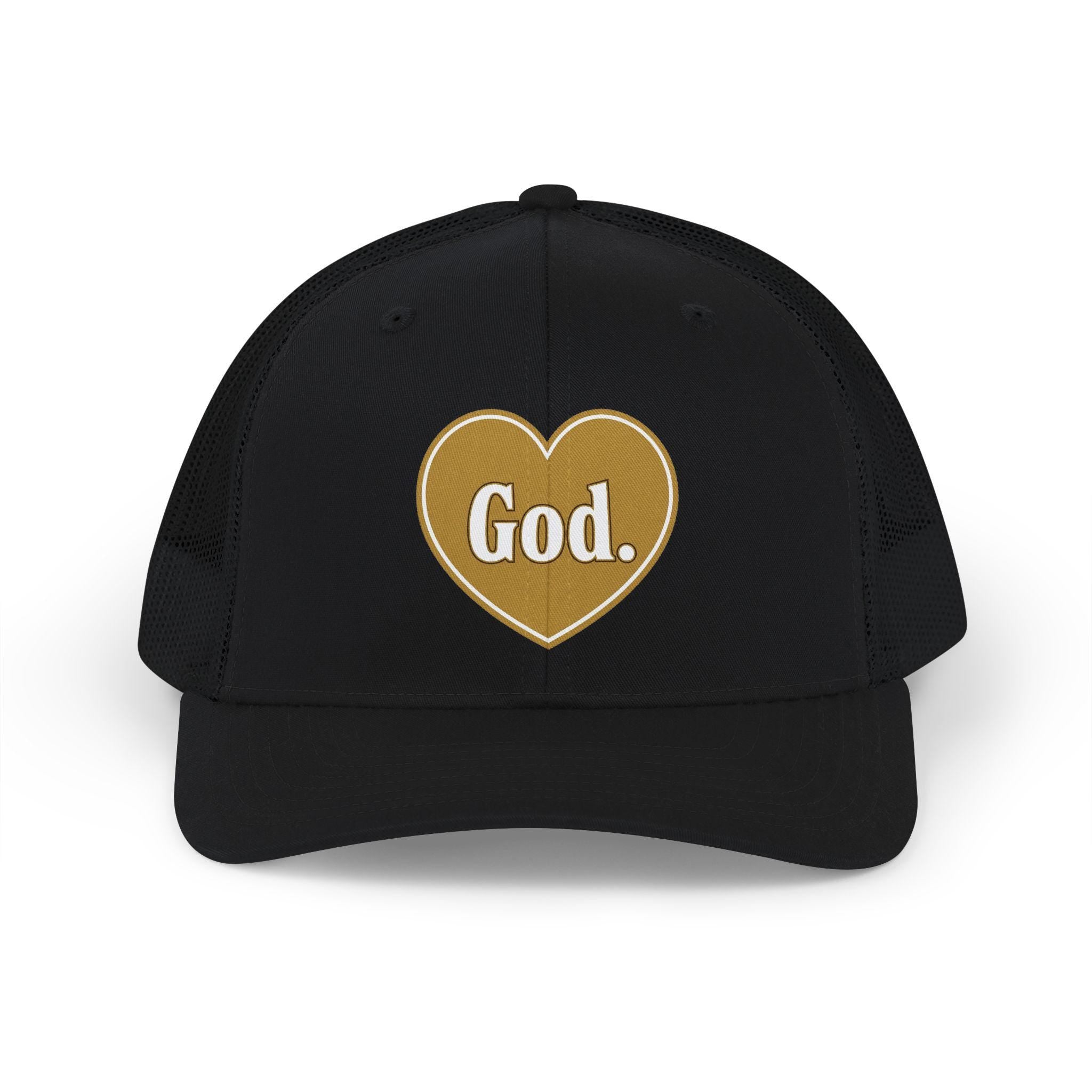 God Heart Snapback Trucker Cap | Faith Inspired Mesh Baseball Hat