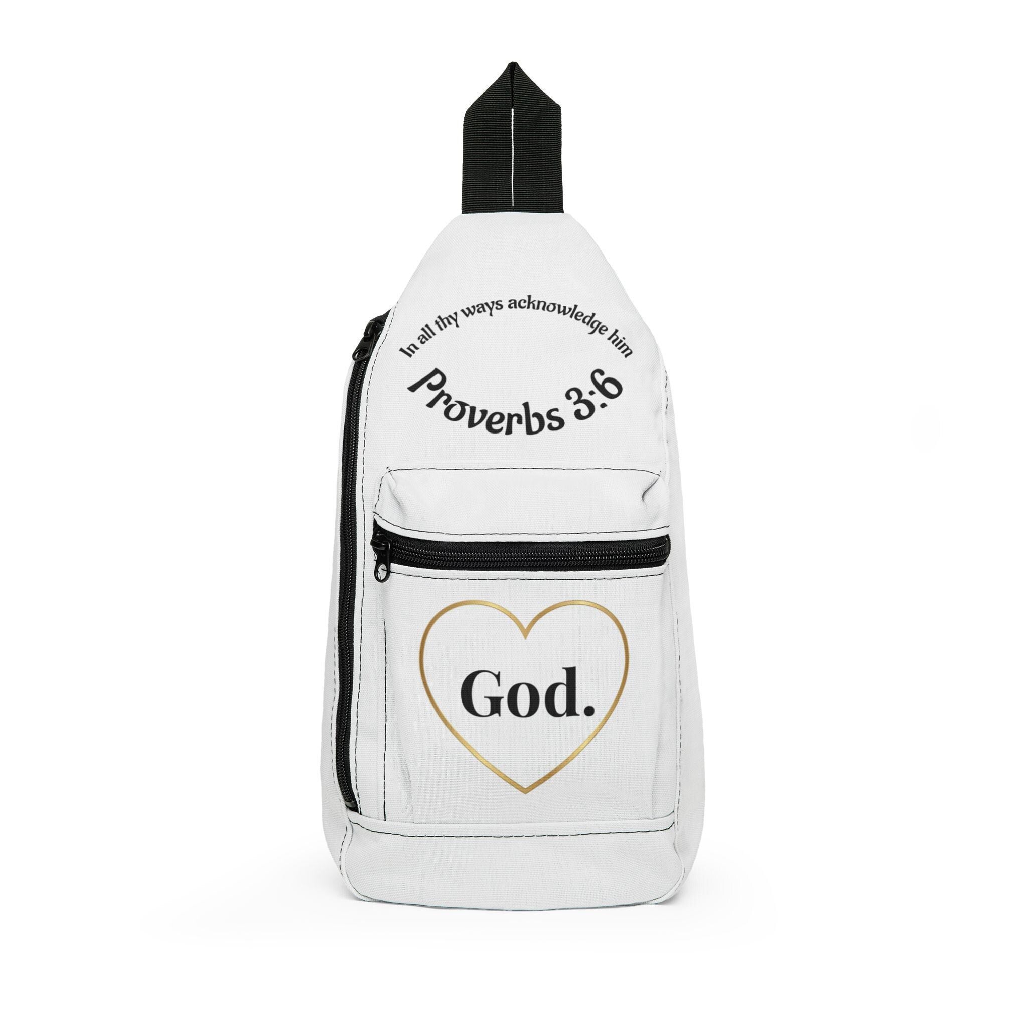 God Heart Sling Bag | Proverbs 3:6 Faith Crossbody for Women & Men