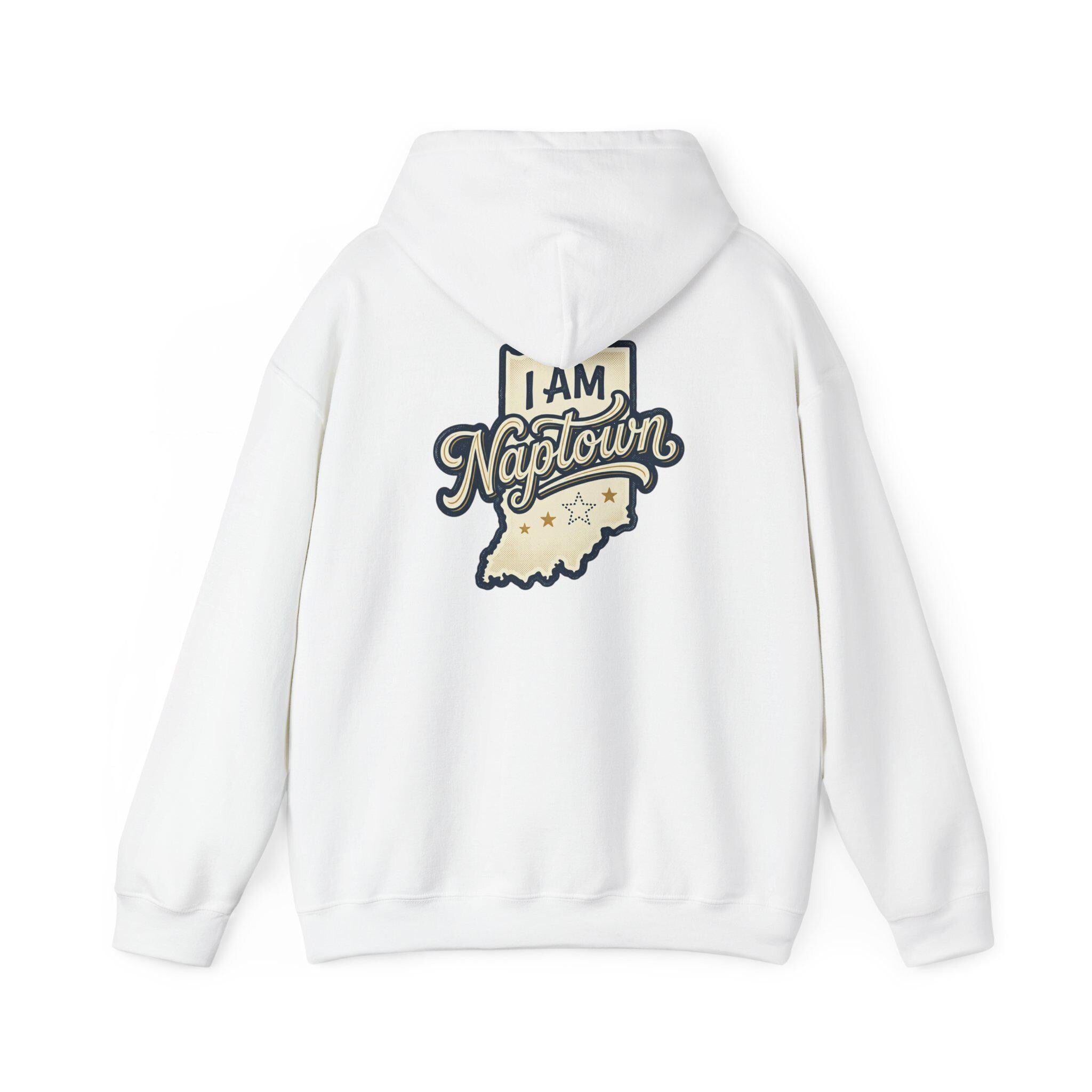 I Am Naptown Hoodie | Indiana Map Script Graphic