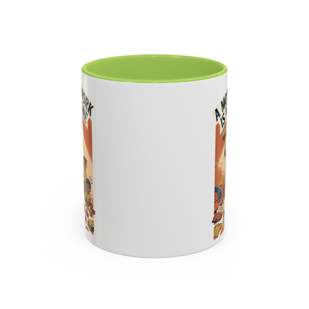 Accent Mug — "A Mother's Work Is Never Done" Vintage Mom Appreciation Coffee Mug