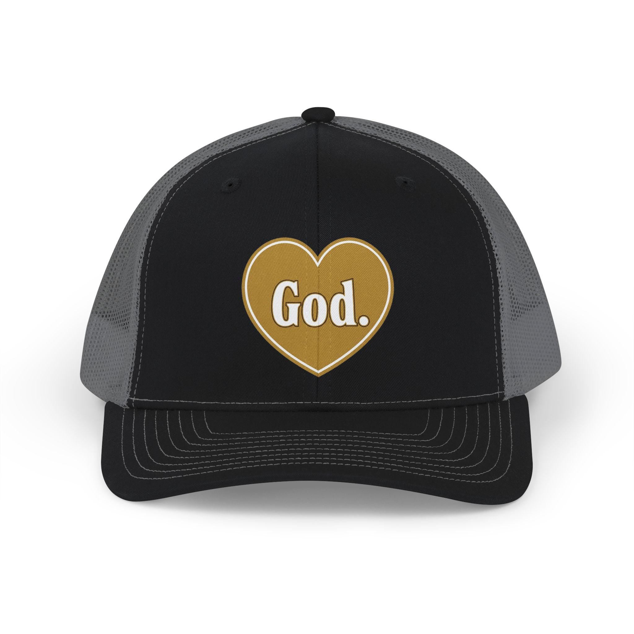 God Heart Snapback Trucker Cap | Faith Inspired Mesh Baseball Hat