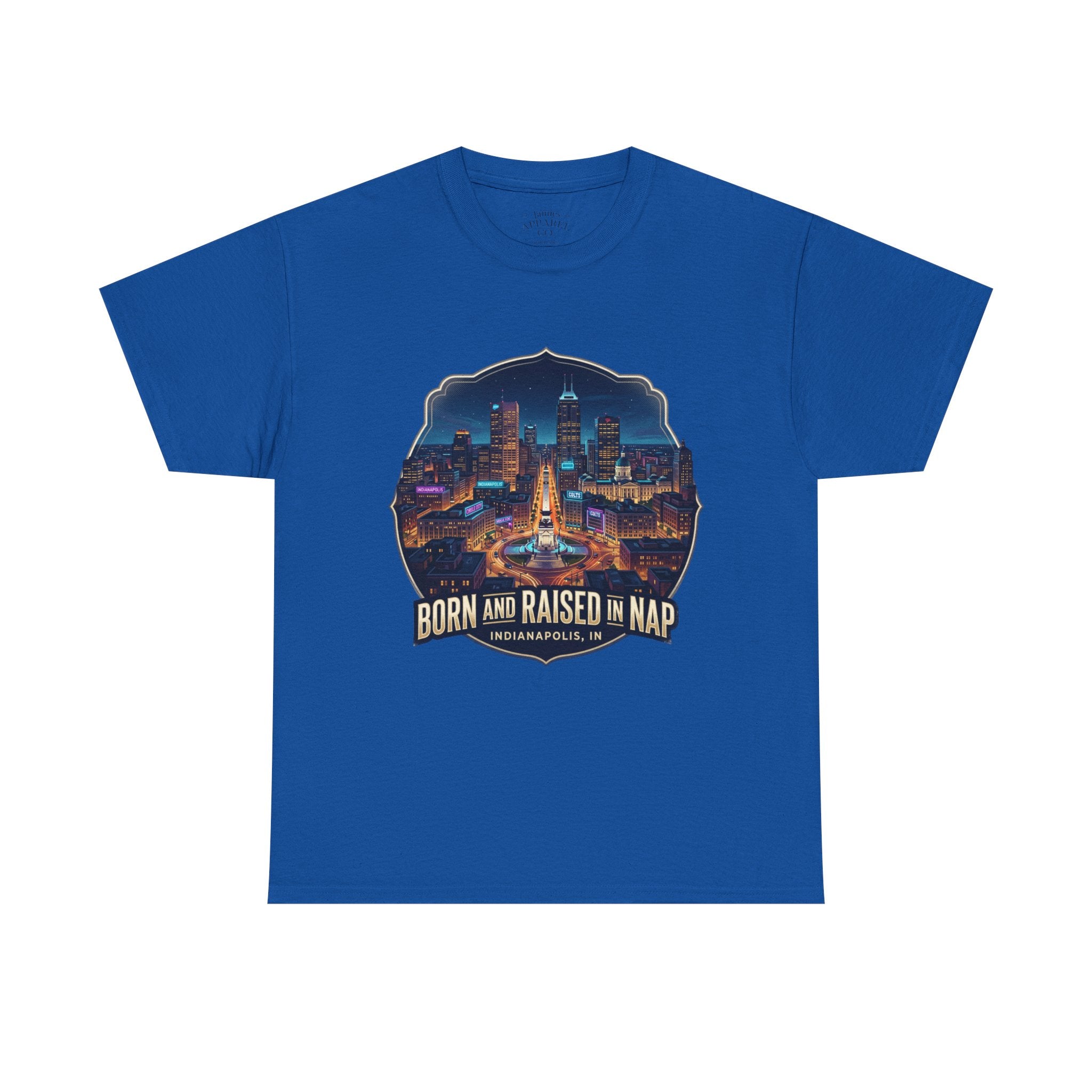 Indianapolis 'Born and Raised' T-Shirt — City Skyline Tee