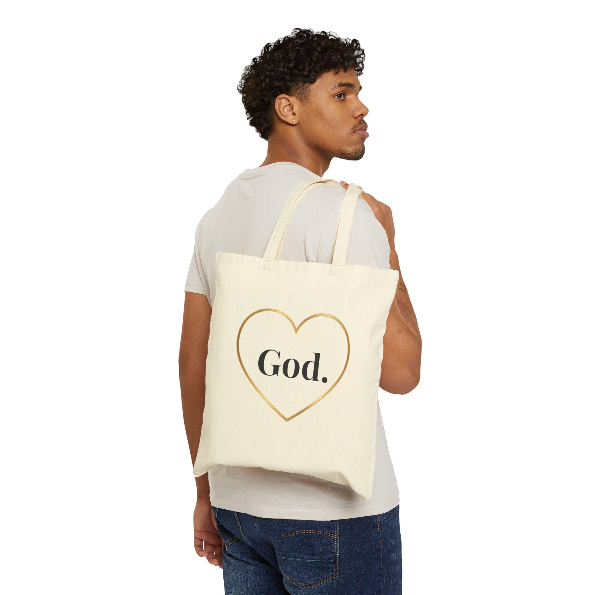 God Heart Tote Bag | Canvas Faith Shopper