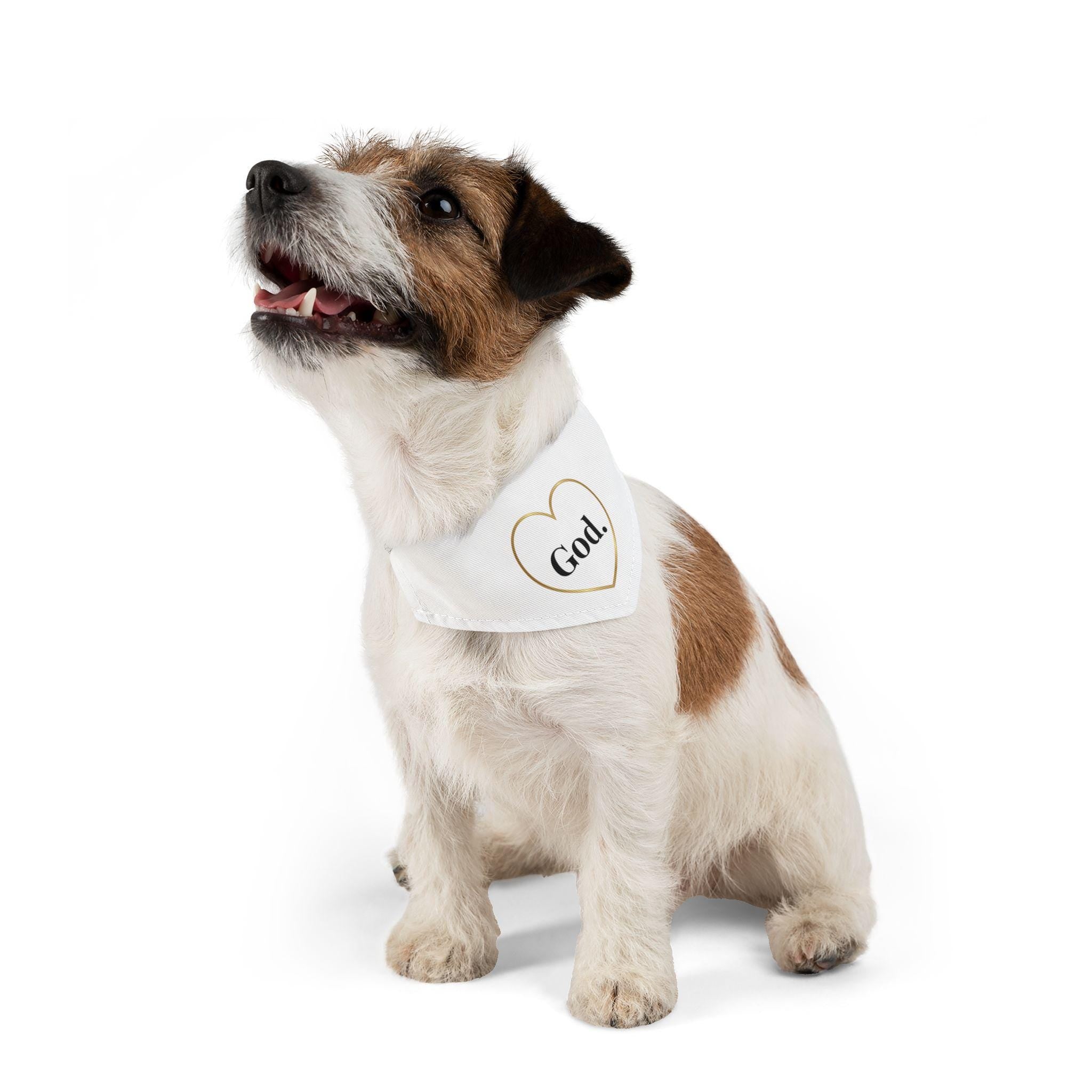 Faith Pet Bandana: God. Heart Design, Adjustable Collar Strap