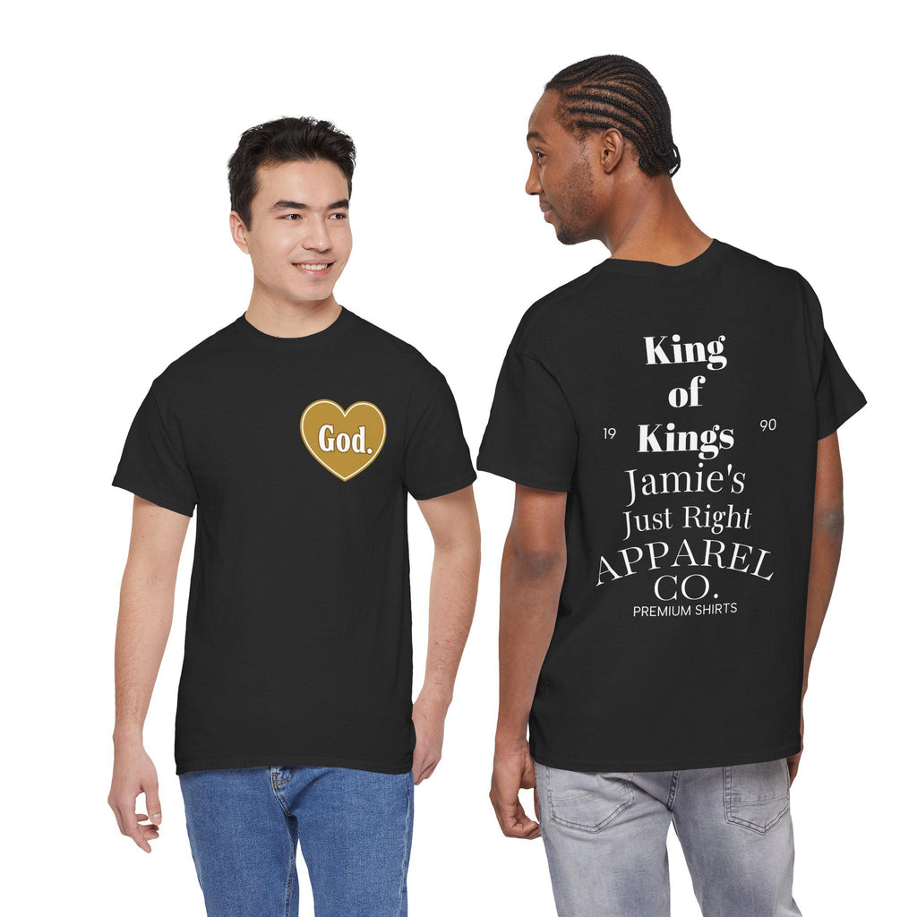 Faith Heart T Shirt | "God." Gold Heart Christian Tee