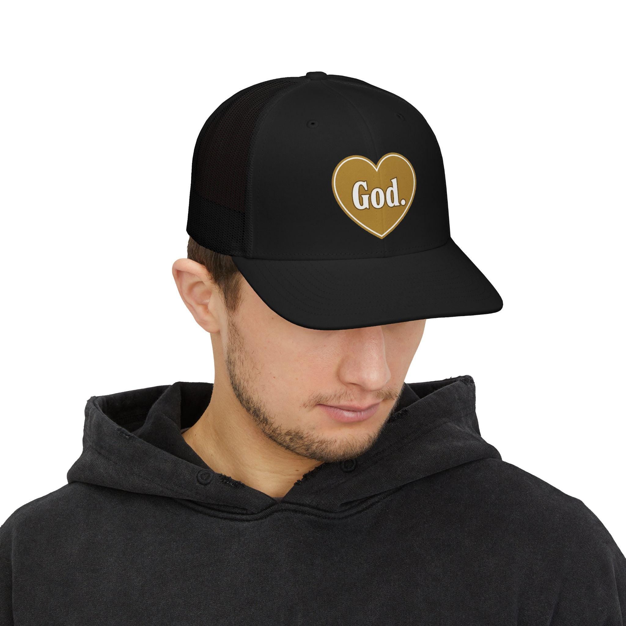God Heart Snapback Trucker Cap | Faith Inspired Mesh Baseball Hat