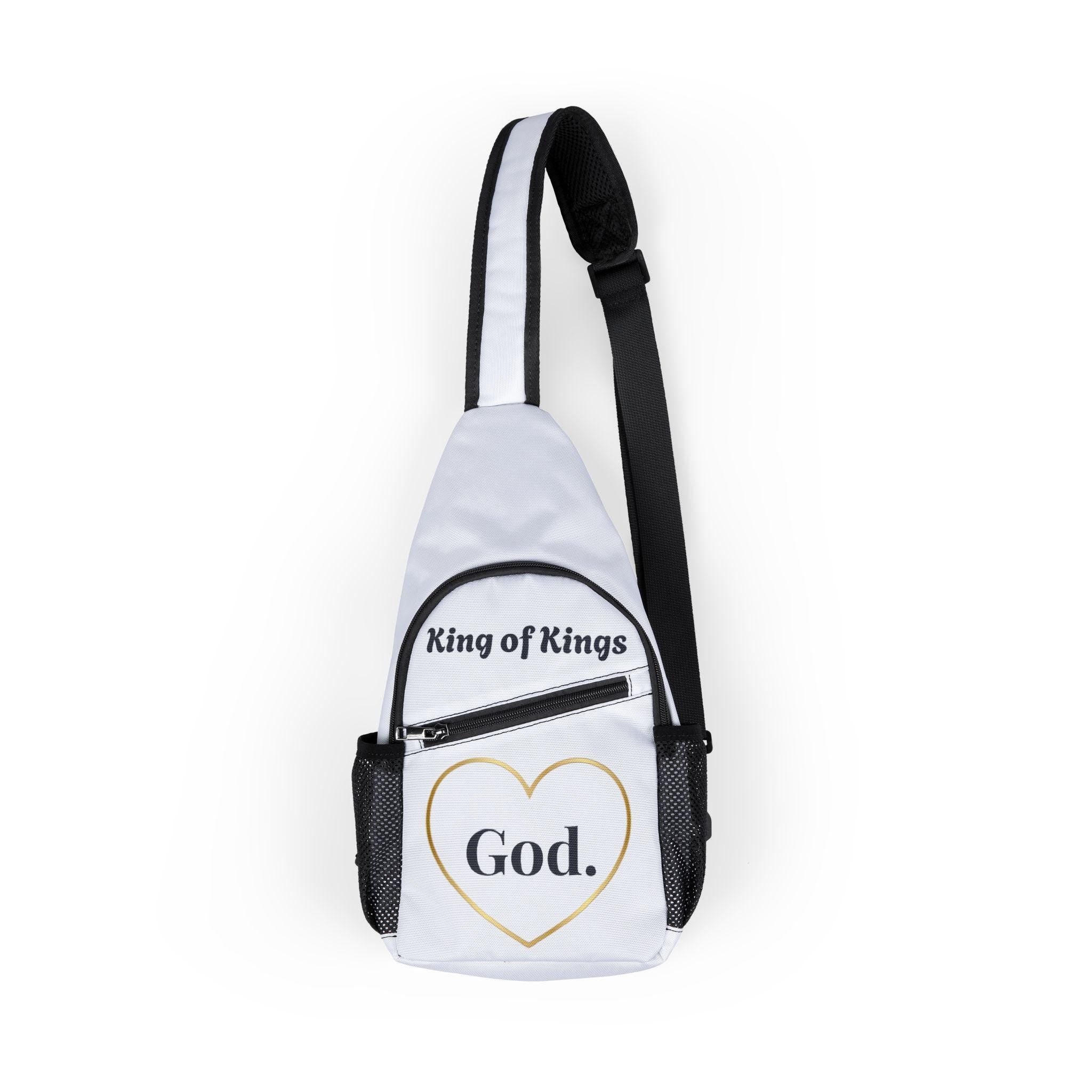 Chest Bag - 'King of Kings' God Heart Crossbody Sling for Christian Gifts